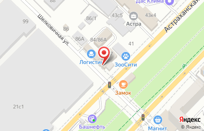 Профцентр на Астраханской улице на карте