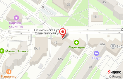 Магазин Настоящая пекарня на Олимпийской улице на карте