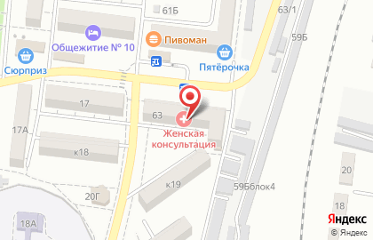 Женская консультация Городская поликлиника №5 на улице Татищева на карте