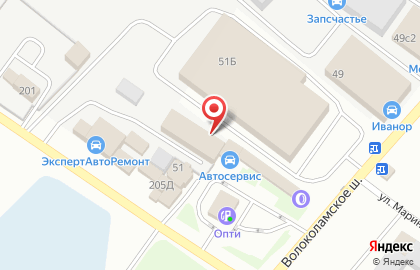 Автосервис ПитСтоп на Волоколамском шоссе на карте