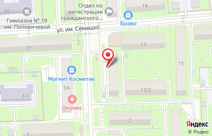 Библиотечно-информационный центр Социальный в Советском районе на карте