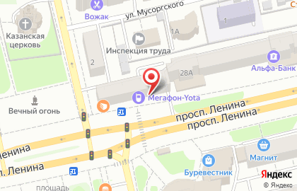 Оператор сотовой связи Tele2 на проспекте Ленина на карте