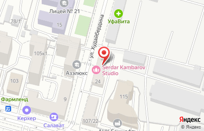 Студия Сердара Камбарова на улице Худайбердина на карте