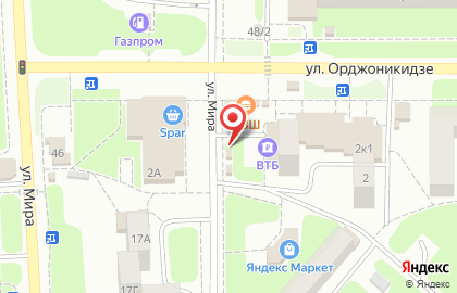 Киоск фастфудной продукции Буржуй на улице Орджоникидзе на карте