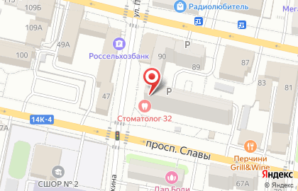 Банкомат АКБ Росбанк на проспекте Славы на карте