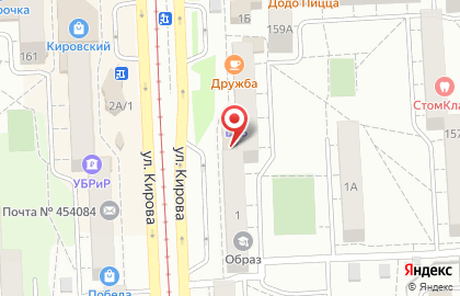 Челябинский филиал Банкомат, Банк ВТБ 24 на улице Кирова на карте