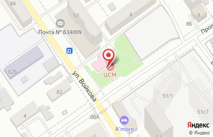 Поликлиника Центр Семейной Медицины №6 на улице Войкова на карте