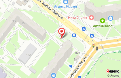 Киоск по продаже фруктов и овощей на Пролетарской улице на карте