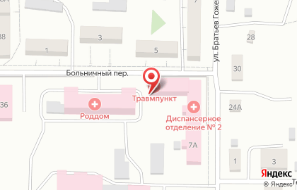 Больница Областная клиническая специализированная психоневрологическая больница №1 в Челябинске на карте