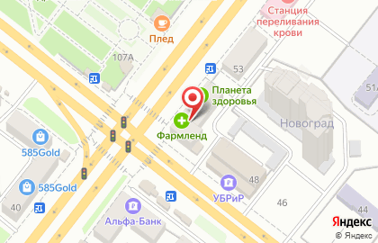 Ресторан Subway на улице Воровского на карте