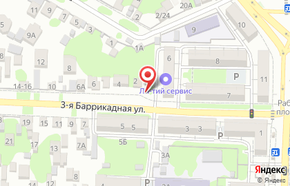 Продовольственный магазин на 3-ей Баррикадной улице на карте