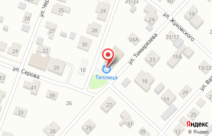 Продуктовый магазин Теплица на улице Тимирязева на карте