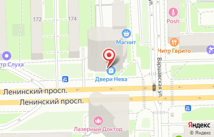 Магазин входных и межкомнатных дверей Двери Нева на Варшавской улице на карте