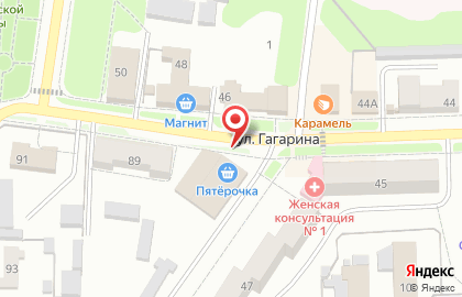 Дискаунтер Пятёрочка на улице Гагарина на карте
