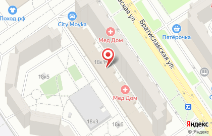 Центр гинекологии и акушерства на Братиславской улице на карте