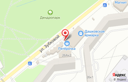Киоск фастфудной продукции на улице Зубковой на карте