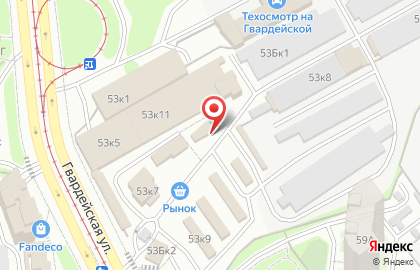 Оптово-розничная фирма Мир упаковки на Гвардейской улице на карте