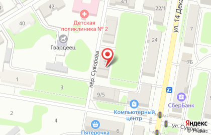 Салон красоты Грация на улице Суворова на карте