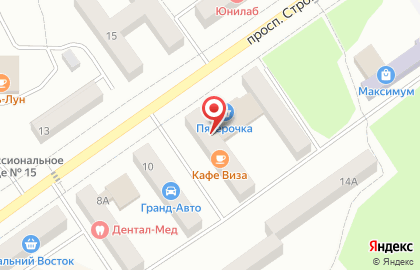 Кафе Виза на проспекте Строителей на карте