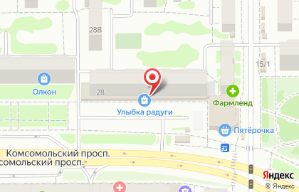 Магазин садово-хозяйственных товаров на Комсомольском проспекте, 28 на карте