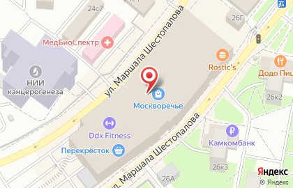 Федеральная сеть магазинов оптики Айкрафт в Москворечье-Сабурово на карте