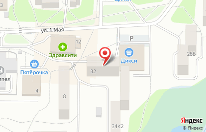 Дикси в Ликино-Дулёво (ул 1 Мая) на карте