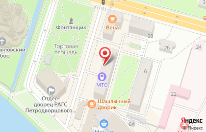 Терминал МТС банк в Петродворцовом районе на карте