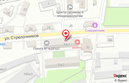 Магазин автотоваров АВТОТЕХНИКА в Железнодорожном районе на карте