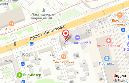 Общежитие в Ростове-на-Дону на карте