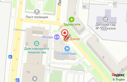 Данар на улице Ленинградской на карте