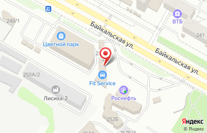 Автосервис FIT SERVICE на Байкальской улице в Иркутске на карте