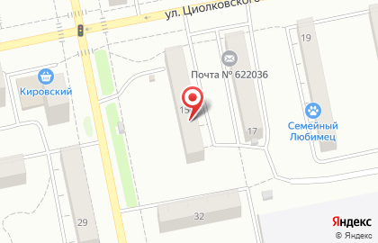 Продуктовый магазин Гастроном на улице Циолковского на карте
