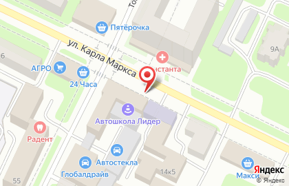 Магазин автозапчастей Азимут на улице Карла Маркса на карте