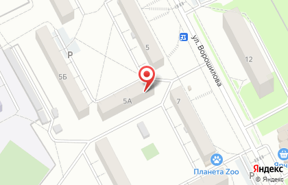 Служба грузоперевозок грузоперевозок на улице Ворошилова на карте
