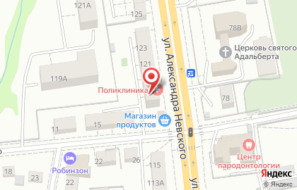 Городская больница №4 на улице Александра Невского на карте