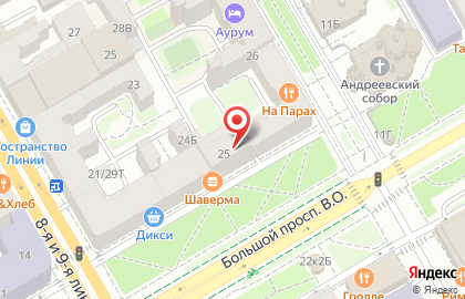 Сеть пекарен-кондитерских Цех85 в Василеостровском районе на карте