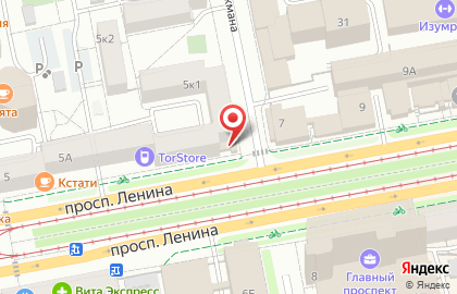 Супермаркет Пятёрочка в Верх-Исетском районе на карте