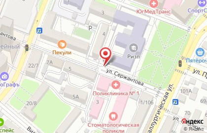Киоск по продаже хлебобулочных изделий на улице Сержантова на карте