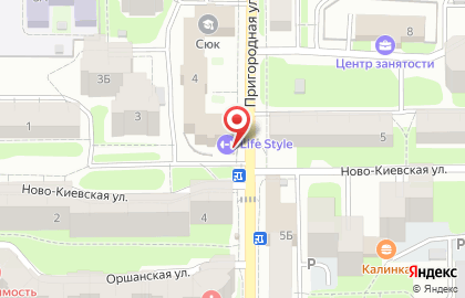 Киоск по продаже фруктов и овощей на Пригородной улице на карте