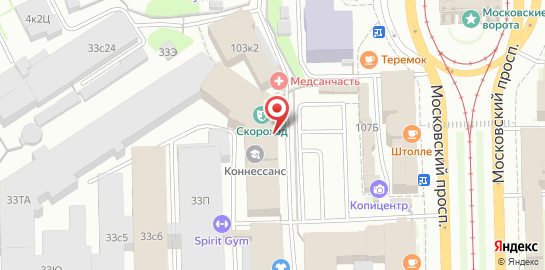 Учебный центр Коннессанс на метро Московские Ворота на карте