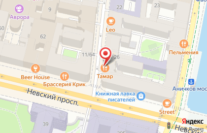 Грузинский ресторан Тамар на Караванной улице на карте