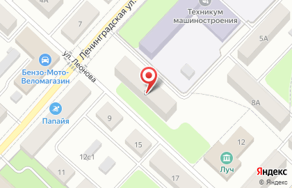 Продуктовый магазин Любимый на улице Леонова на карте