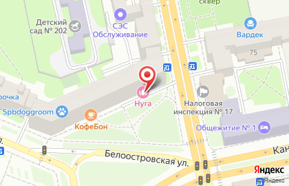Парикмахерская НУГА в Выборгском районе на карте