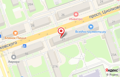 Магазин Швейный мир на проспекте Циолковского на карте