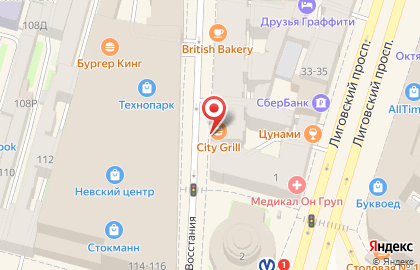 Салон продаж и обслуживания Теле2 на площади Восстания на карте