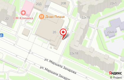 Киоск по ремонту обуви и изготовлению ключей на улице Маршала Захарова на карте