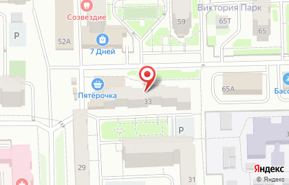 Сеть супермаркетов Пятерочка в Октябрьском районе на карте