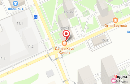 Магазин фастфудной продукции Донер хаус на улице Авангардная на карте