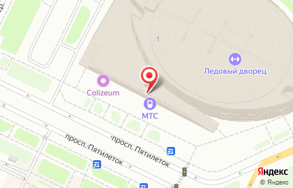 Терминал МТС банк на проспекте Большевиков на карте
