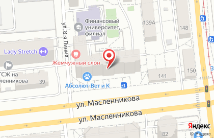 Стоматологическая клиника Белый Слон на улице Масленникова на карте